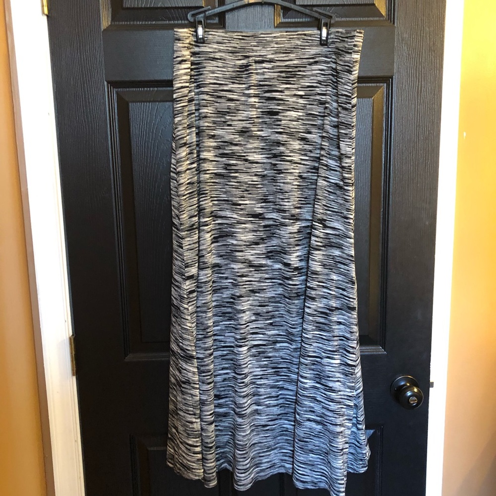 Black and white striped maxi dress